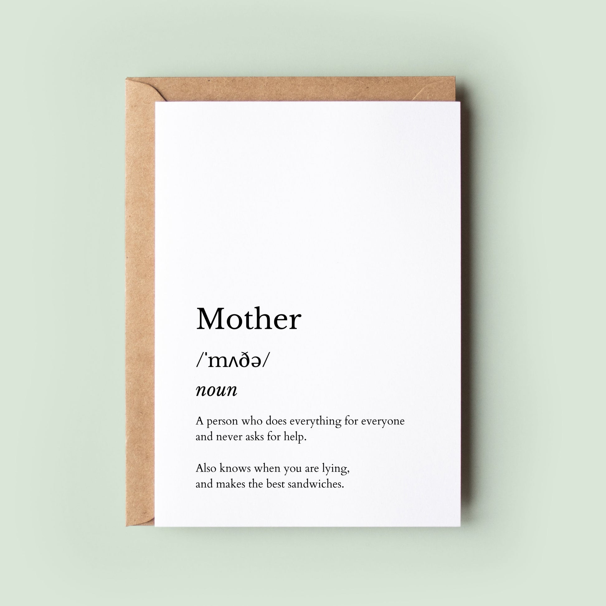 Mum Mother Definition Card, Mother's Day Card, Happy Mother's Day, Card For Mum, Card For Mom, Mother's Day Card For Mum, Greeting Card