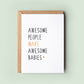 Awesome People Make Awesome Babies Greetings Card, Congratulations New Baby Card, New Parents Card, New Born Baby Card, New Dad, New Mum