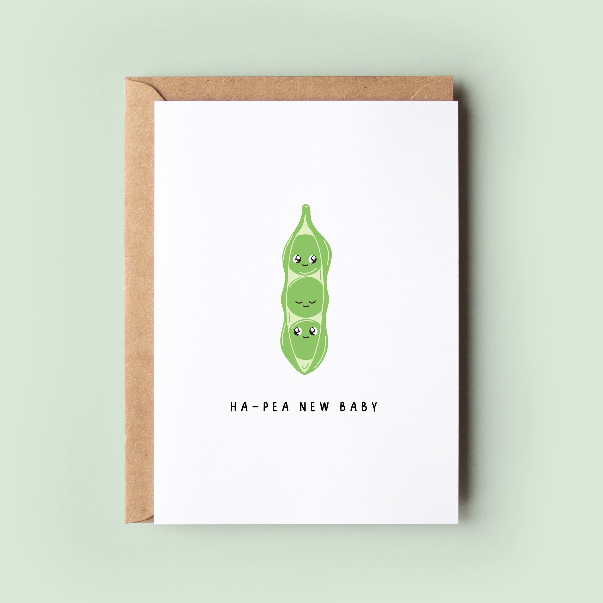 Ha-pea New Baby, Card, Baby Shower Card, Card for New Mum, Card for New Baby, Peas in a Pod Baby Card, New Arrival Card, Pregnancy - #331