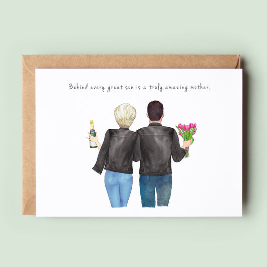 Personalised Mother's Day Card, Personalized Mother's Day Card, Mother's Day Card from Son, Mum Card, Mom Card, Happy Mother's Day - #019