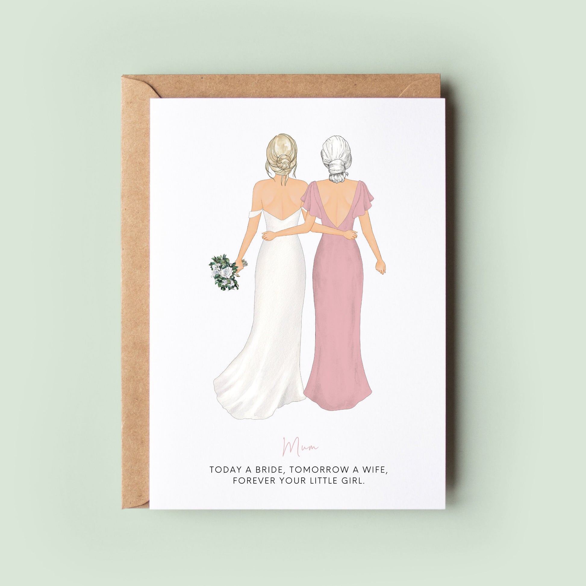 Personalised Wedding Card, Mother of the Bride, Mother of the Groom, Wedding Thank You Card, Mum Card, Wedding Card, Wedding Party #11001