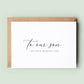 To our Son Wedding Day Card, Parents of the Groom Wedding Card, Wedding Party Thank You Card - #229