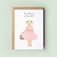 Customised Flower Girl Proposal Card by Ink and Fred, tailored to match your flower girl&#39;s appearance, perfect for Bridesmaid and Junior Bridesmaid proposals.