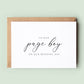 Elegant Wedding Card to Page Boy, perfect for expressing your gratitude and acknowledging his special role in your celebration, part of the Wedding Party Thank You Card collection.
