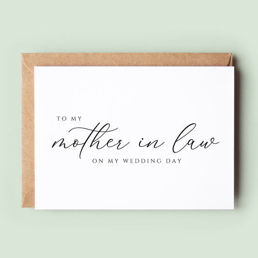 Elegant Wedding Card to Your Mother in Law, a heartfelt gesture of love and appreciation to the mother of your spouse on your wedding day.