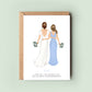 A heartfelt Junior Bridesmaid Proposal Card by Ink and Fred, featuring personalised illustrations and text, a perfect way to ask a special girl to be your junior bridesmaid.
