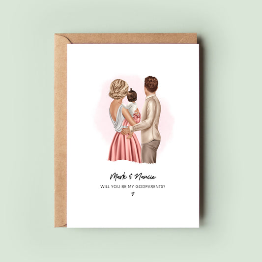 Personalised Will You Be My Godparents Card, Will You Be My Godmother Card, Will You Be My Godfather Card, Christening Card, Thank You Card