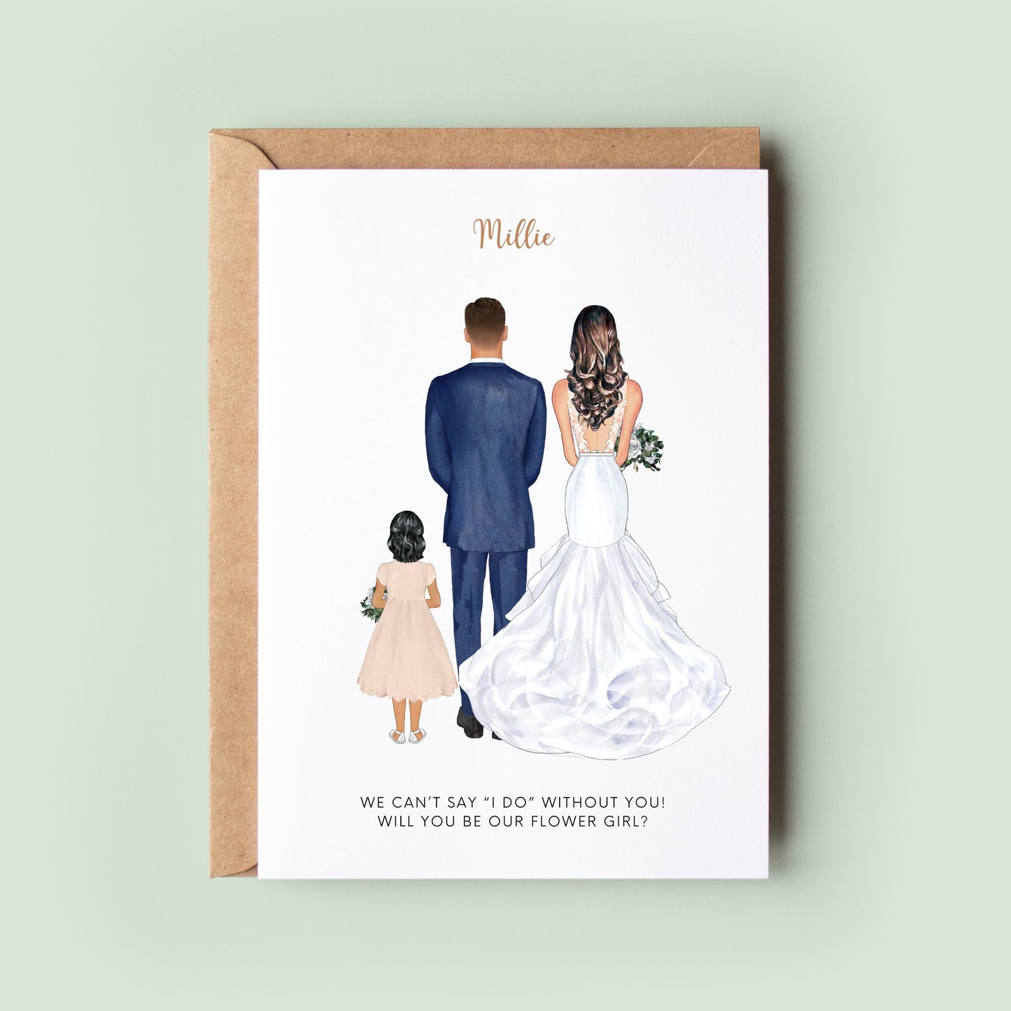 Personalised Will You Be Our Flower Girl Card, Wedding Proposal Card, Card For Flower Girl, Flower Girl Proposal Card, Mini Bridesmaid Card