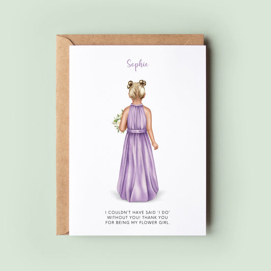 Thank You For Being My Flower Girl Card, Flower Girl Thank You Card, Junior Bridesmaid Thank You Card, Wedding Thank You Card and Keepsake