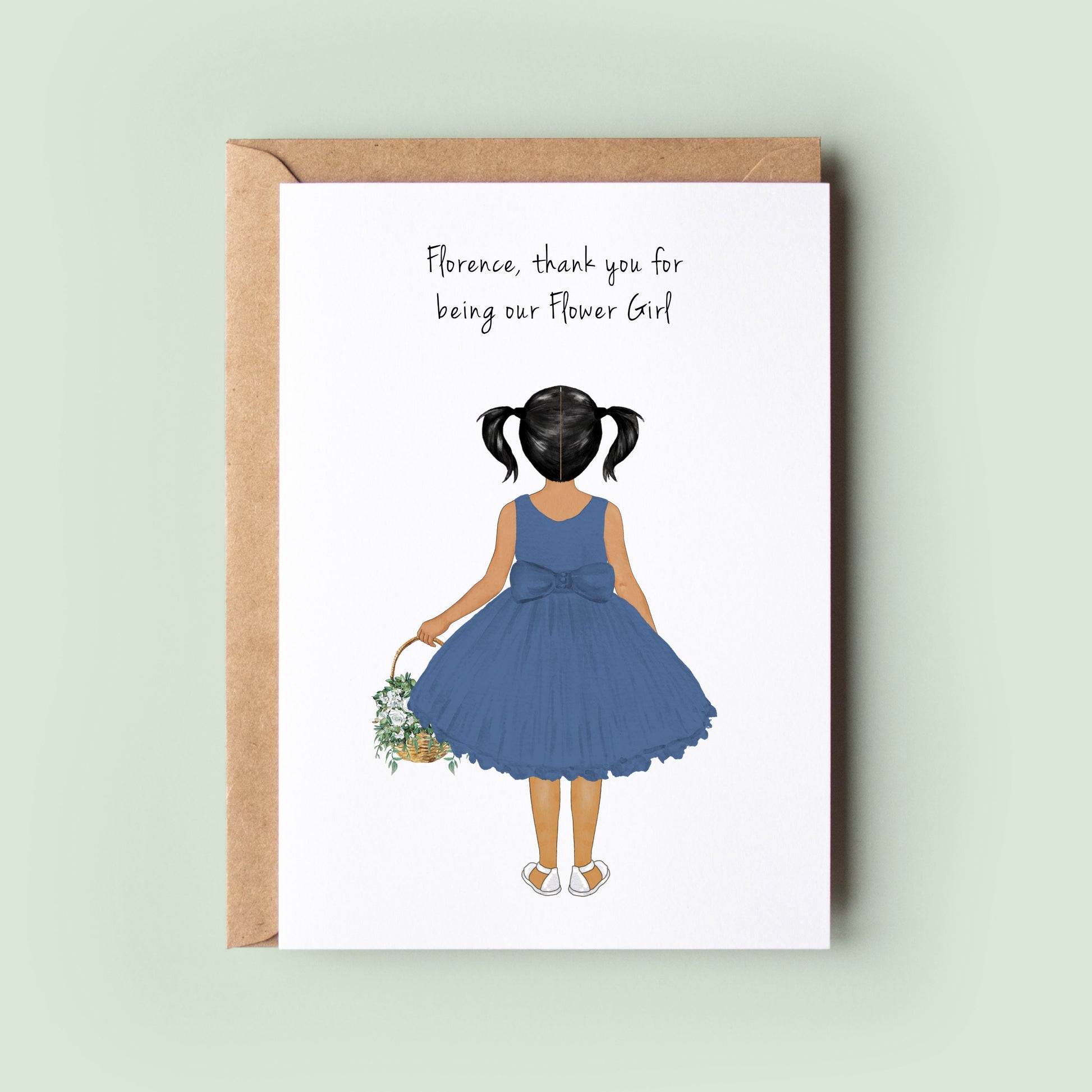 Personalised Flower Girl Thank You Card, Thank You For Being My Flower Girl, Personalised Flower Girl Gift, Wedding Thank You Card