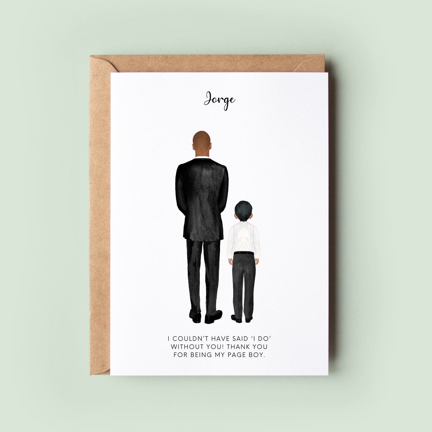 Personalised Thank You For Being My Page Boy Card, Wedding Thank You Card, Card For Page Boy, Page Boy Thank You Card, Ring Bearer Keepsake