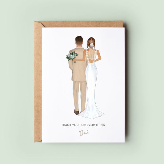 Personalised Father of the Bride Thank You Card, Dad Thank you Card, Customisable Dad Card, Wedding Thank Card, Father #163