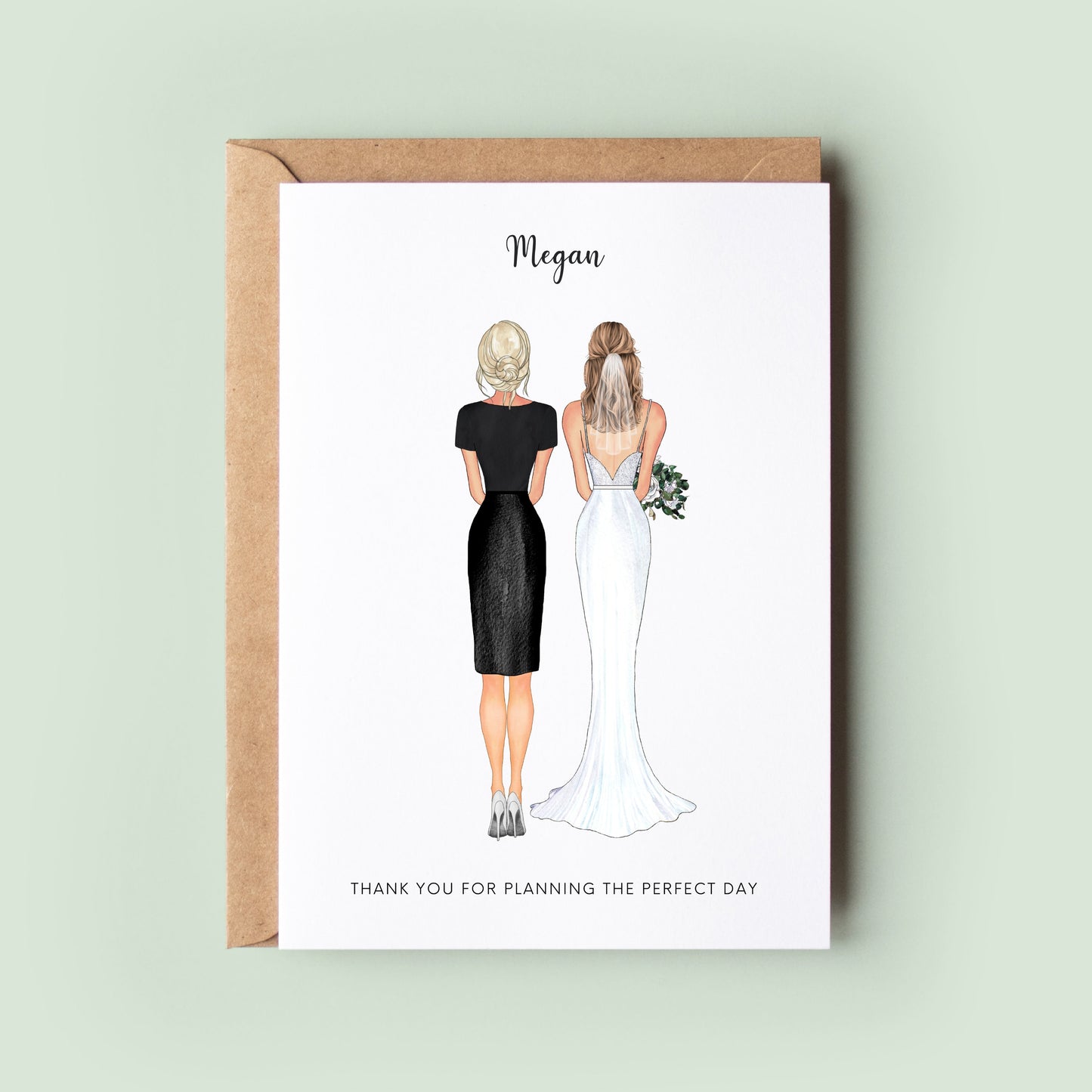 Personalised Wedding Planner Thank You Card, Card to Wedding Vendor, Wedding Day Card, Wedding Party Thank You Card, Card to Wedding Planner