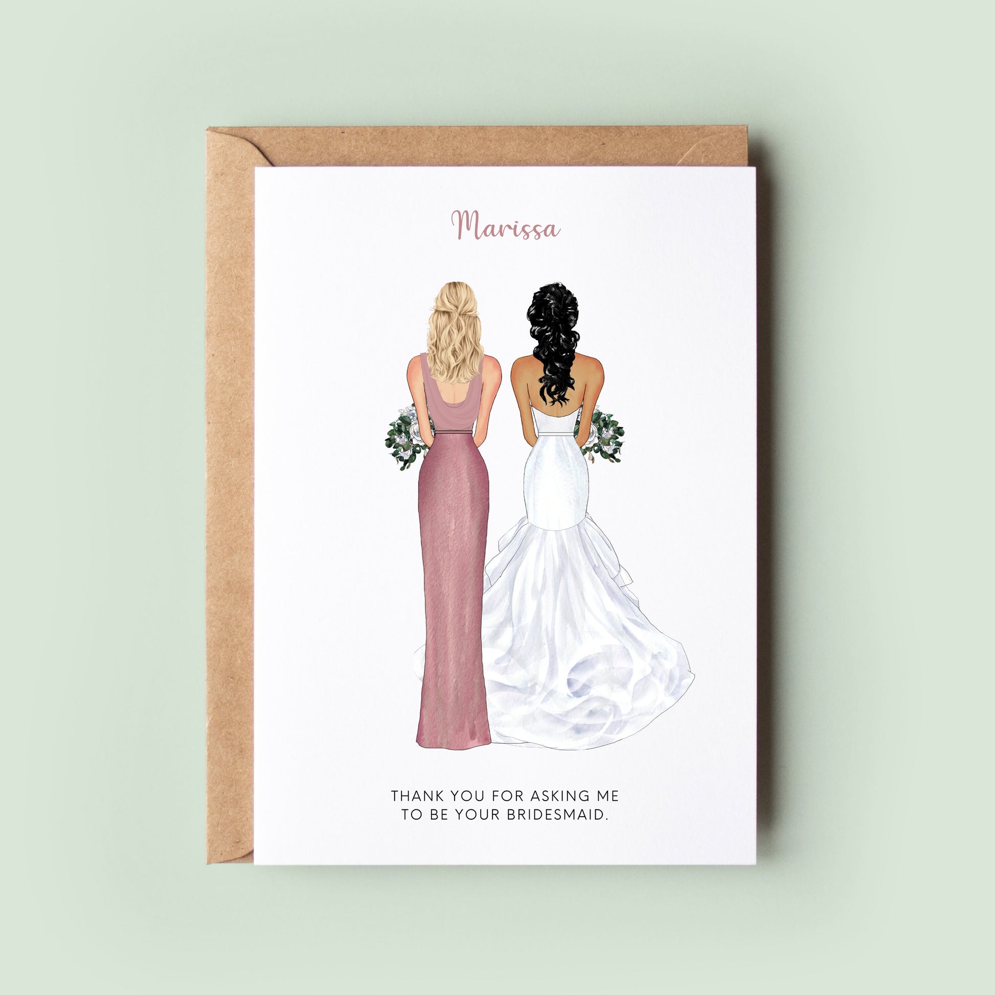 Thank You For Asking Me To Be Your Bridesmaid, Best Friend Wedding Card, Personalised Bridesmaid Card, To The Bride On Your Wedding Day