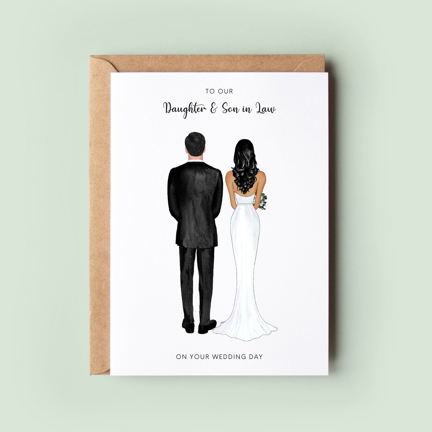 Personalised To Our Daughter & Son In Law On Your Wedding Day Card, Wedding Day Card from Parents, Wedding Keepsake, Newlyweds Wedding Card