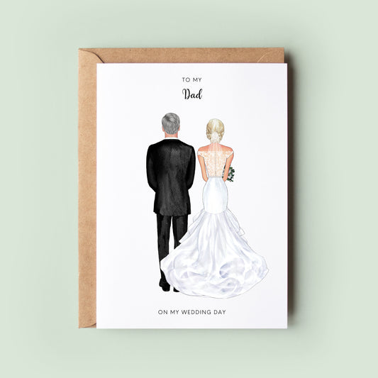 To My Dad On My Wedding Day Personalised Card, Parents Wedding Day Card, To My Father, Wedding Day Card for Dad, ThankYou For Everything Dad