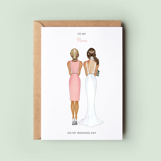 To My Mum On My Wedding Day Personalised Card, Parents Wedding Day Card, To My Mother, Wedding Day Card for Mom, ThankYou For Everything Mum