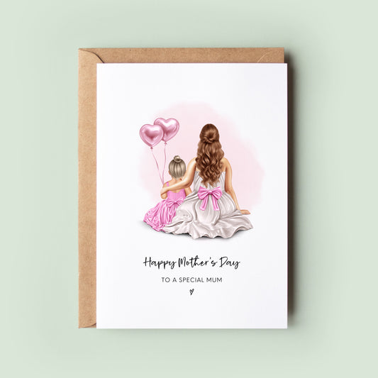 Personalised Mother's Day Keepsake Card, Mum & Daughter Mother's Day Card, Mum Card, Mom Mother's Day Card, To A Special Mum, First Time Mum