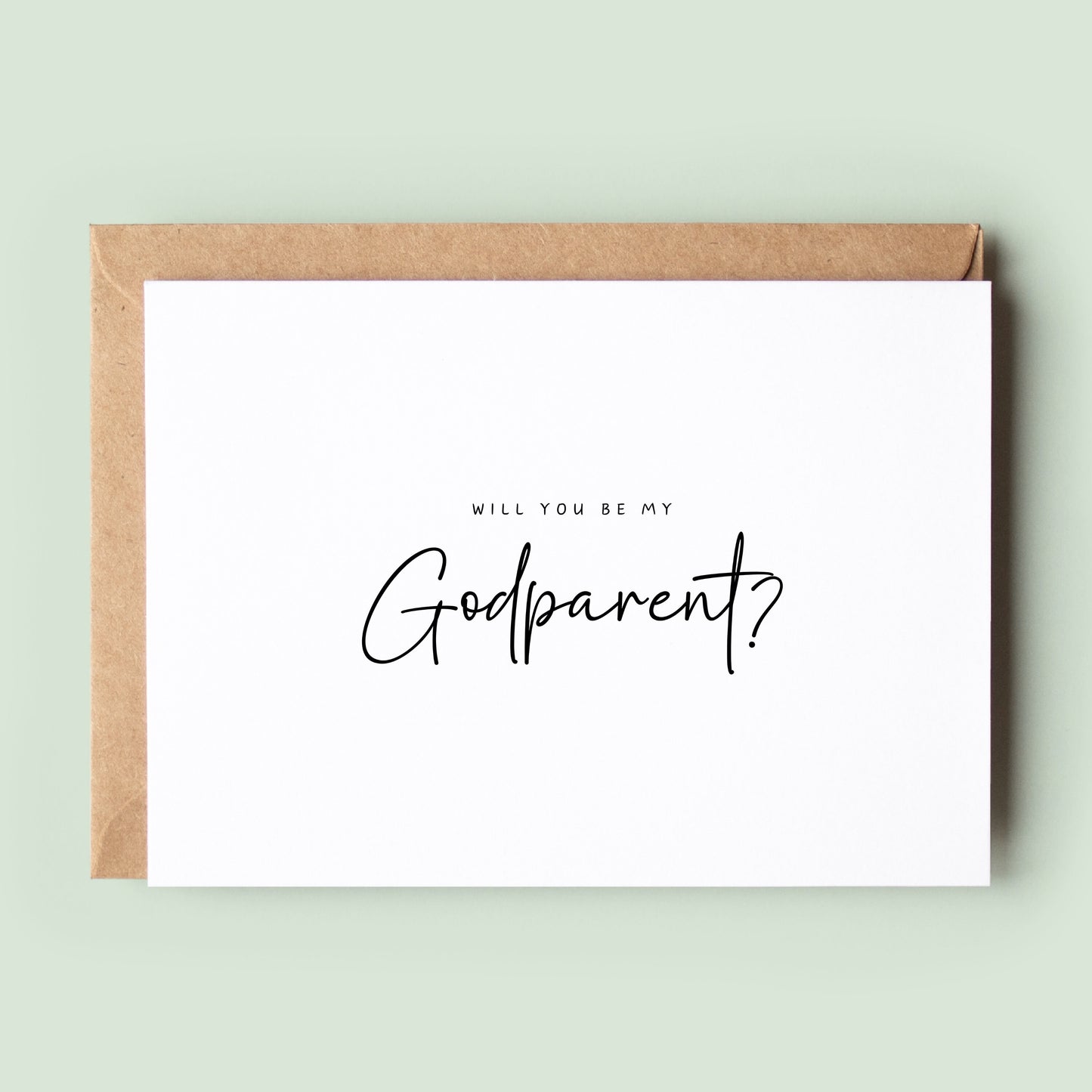 Simple Will You Be My Godfather Card, God Father Proposal Card, God Parent Card, Christening Gift, Baptism Gift, Godparent Asking Card #142