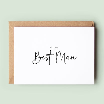 To My Best Man Thank You Card, Wedding Best Man Card, Card For Best Man, Wedding Greeting Card, Wedding Party Thank You Card