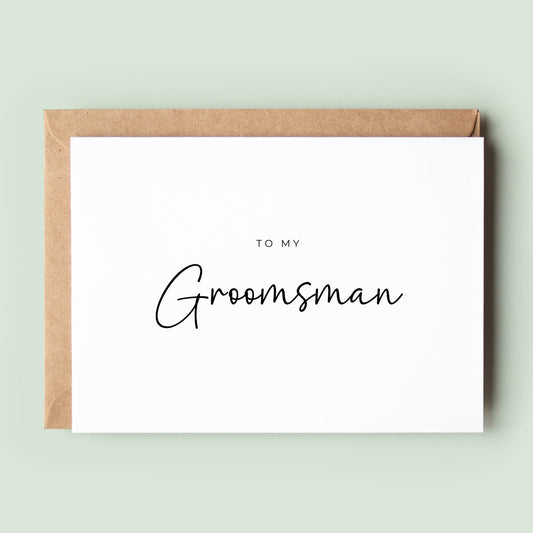 To My Groomsman Thank You Card, Wedding Groomsman Card, Card For Groomsman, Wedding Greeting Card, Wedding Party Thank You Card