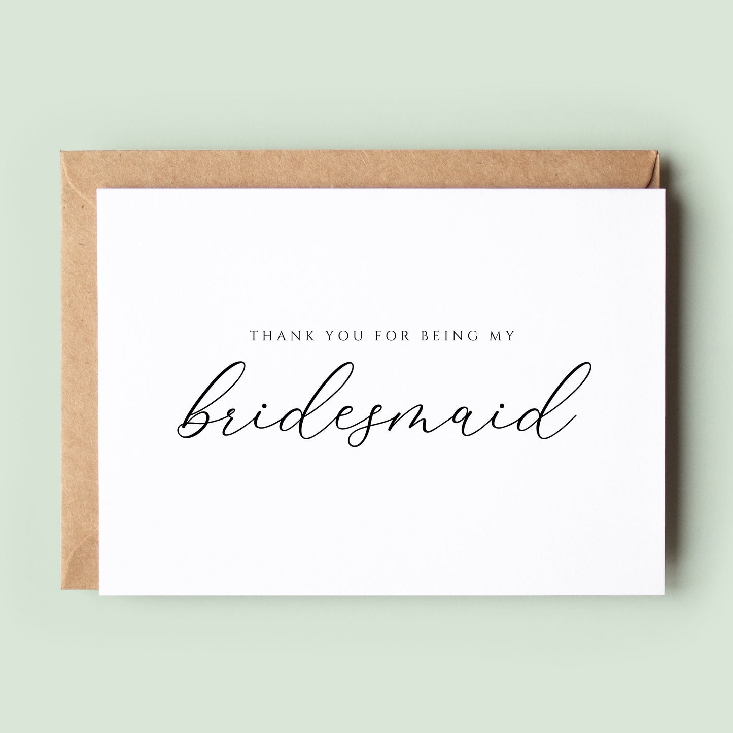 Classic Thank You Bridesmaid Card, Bridesmaid Wedding Thank You Card, Card To Bridesmaid, Bridesmaid Thank You Card, Wedding Party Card