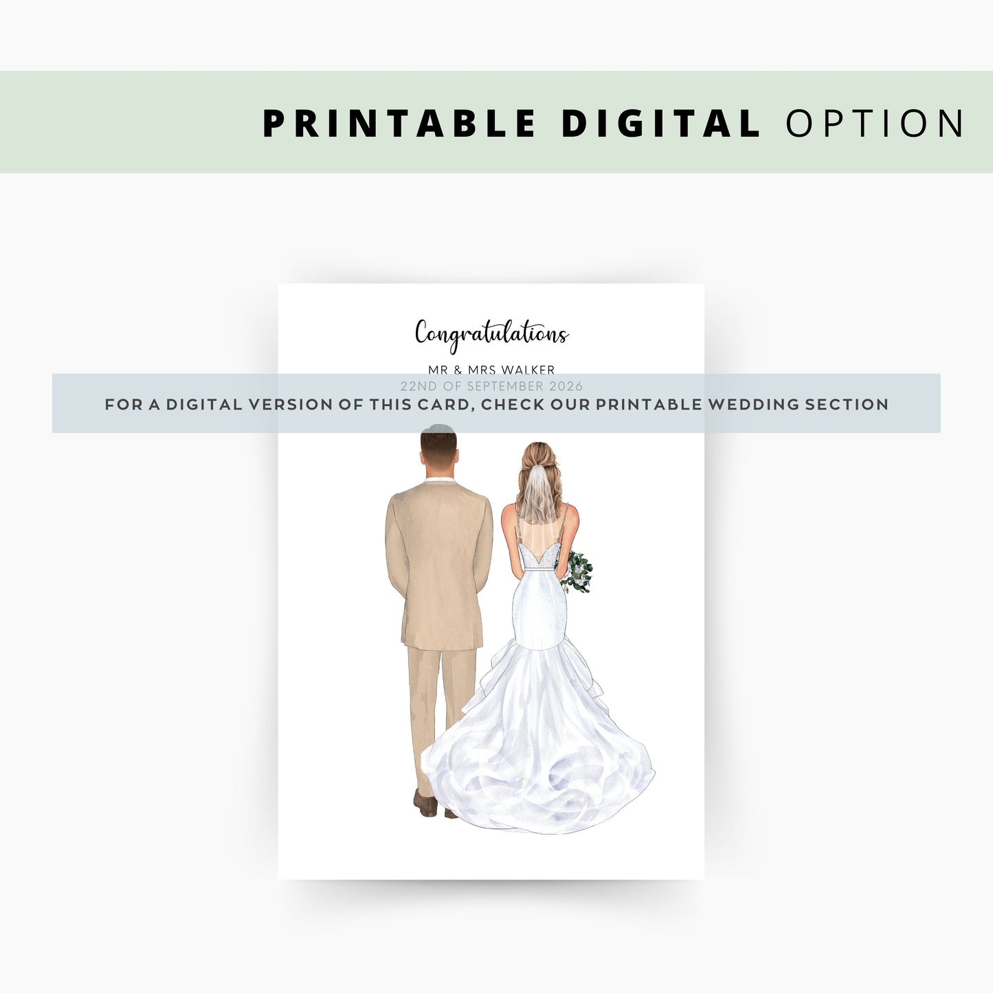Personalised Newlyweds Bride and Groom Wedding Card, Wedding Day Card, Mr and Mrs Wedding Day Card, Congratulations Card, Wedding Gift Card