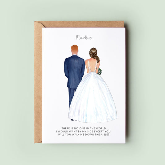 Will You Walk Me Down the Aisle, Brother Wedding Card, Step Dad Wedding Card, Wedding Proposal Card, Dad & Daughter Wedding Card, Uncle #074