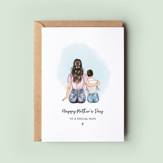 Personalised Mother's Day Keepsake Card, Mother & Son Mother's Day Card, Mum Card, Mom Mother's Day Card, To A Special Mum, First Time Mum