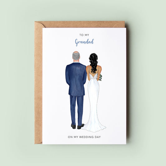 To My Grandad On My Wedding Day Personalised Card, Grandparents Wedding Day Card, To My Grandad, Wedding Day Card for Grandad, Thank You