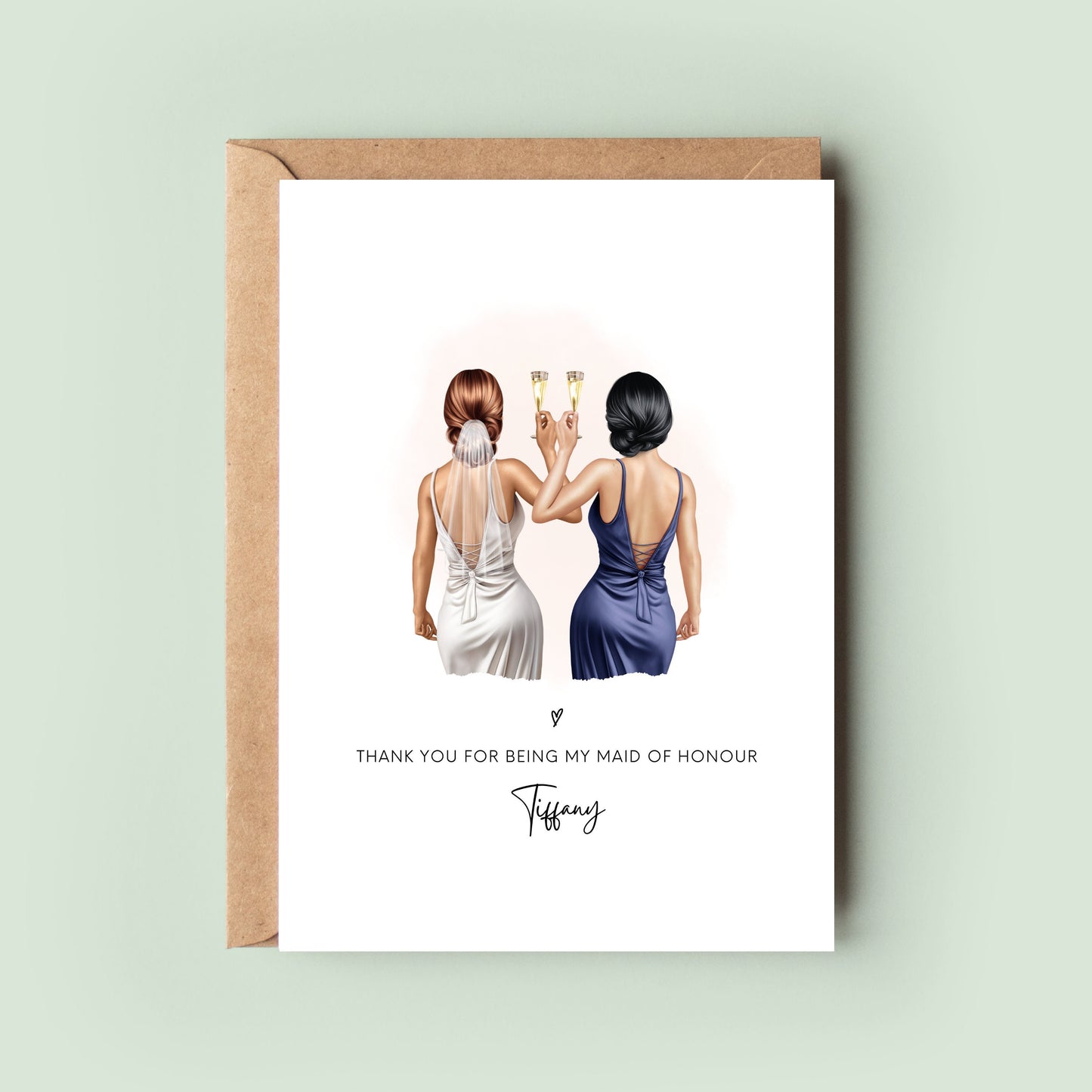 Personalised Maid of Honour Thank You Cards, Custom Maid of Honour Gift, Maid of Honour Thank You Card, Maid of Honour Proposal