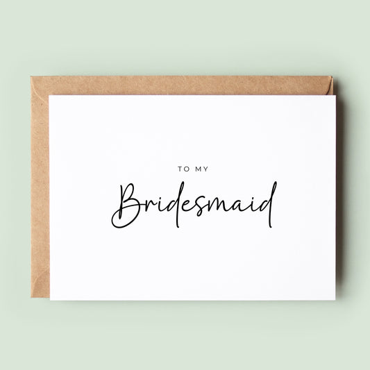 Bridesmaid Thank You Card, Wedding Bridesmaid, Card For Bridesmaid, Thank You Card Wedding, Wedding Party Thank You Card, Personalised #129