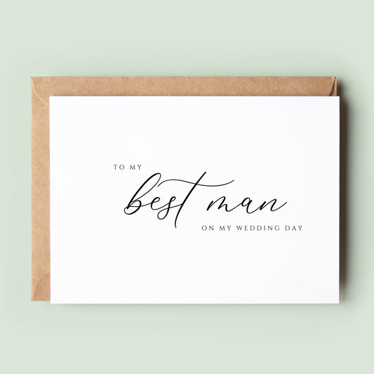 Classic To My Best Man On My Wedding Day - Best Man Thank You Card