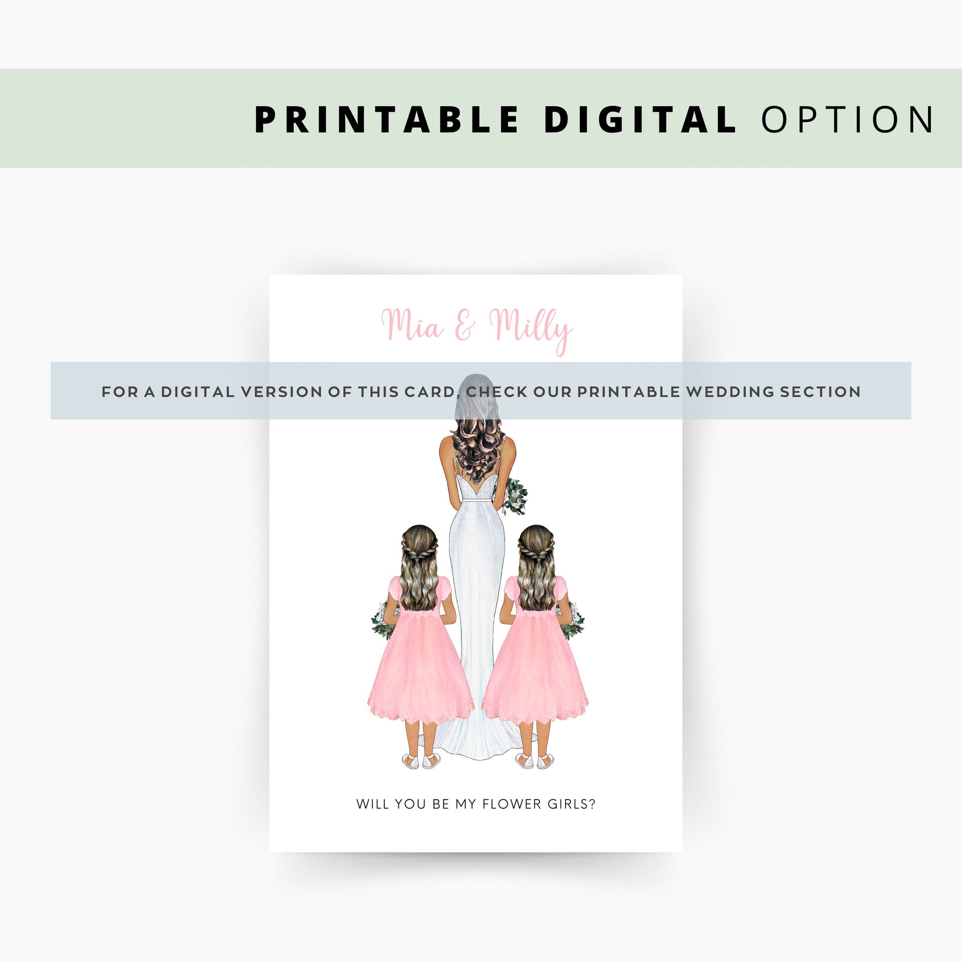 Will You Be My Flower Girl Twins or Sisters Proposal Card