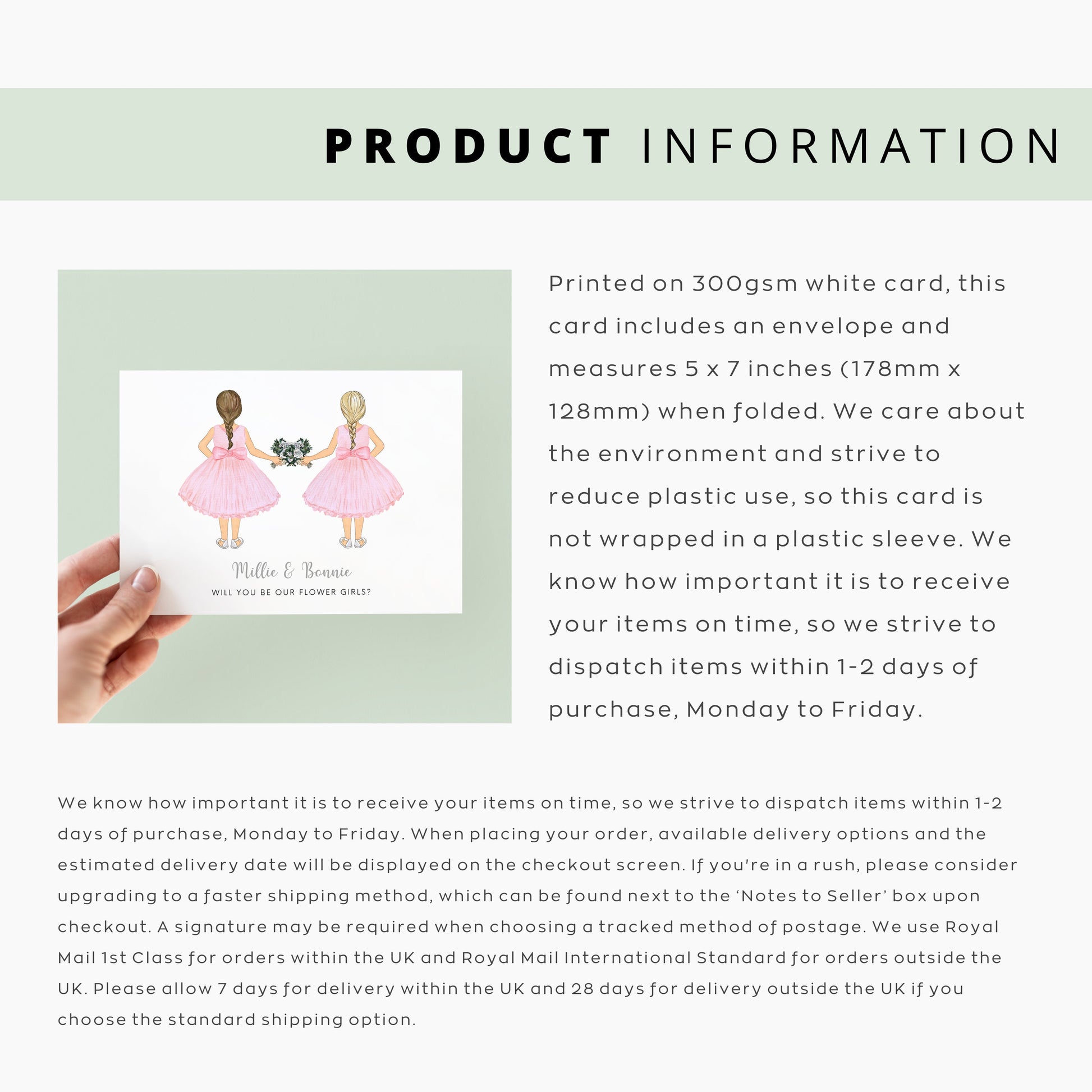 Personalised Flower Girl Twins Flower & Sisters Proposal Card