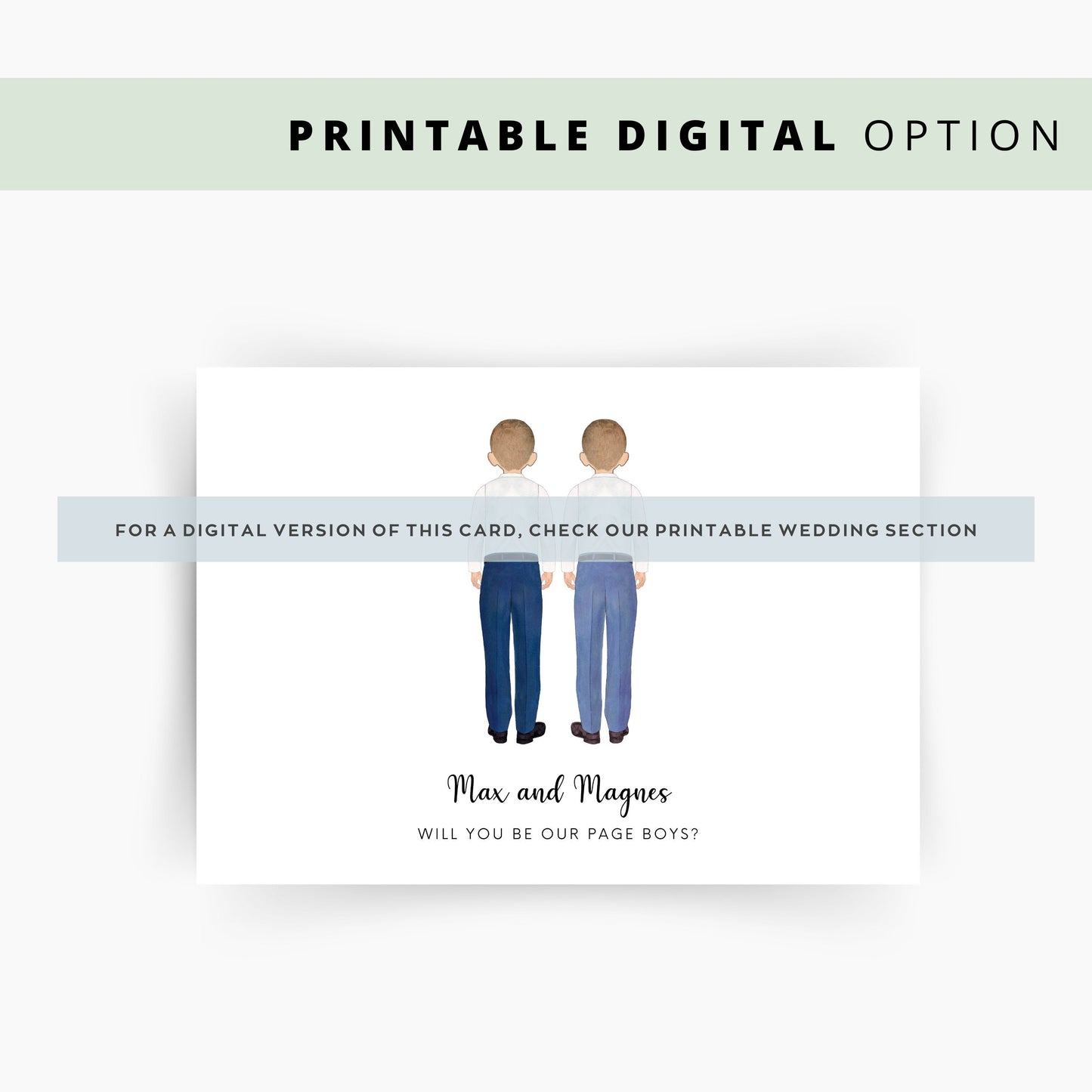 Personalised Twins Will You Be Our Page Boys Card, Brothers Page Boy Proposal Card, Personalised Page Boy Card, Will You Be My Page Boy Card