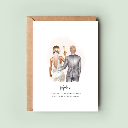 Personalised Will You Be My Bridesman Card, Bridesman Proposal, Proposal Card, Man of Honour Card, Bridesman Box, Bridesman Thank You