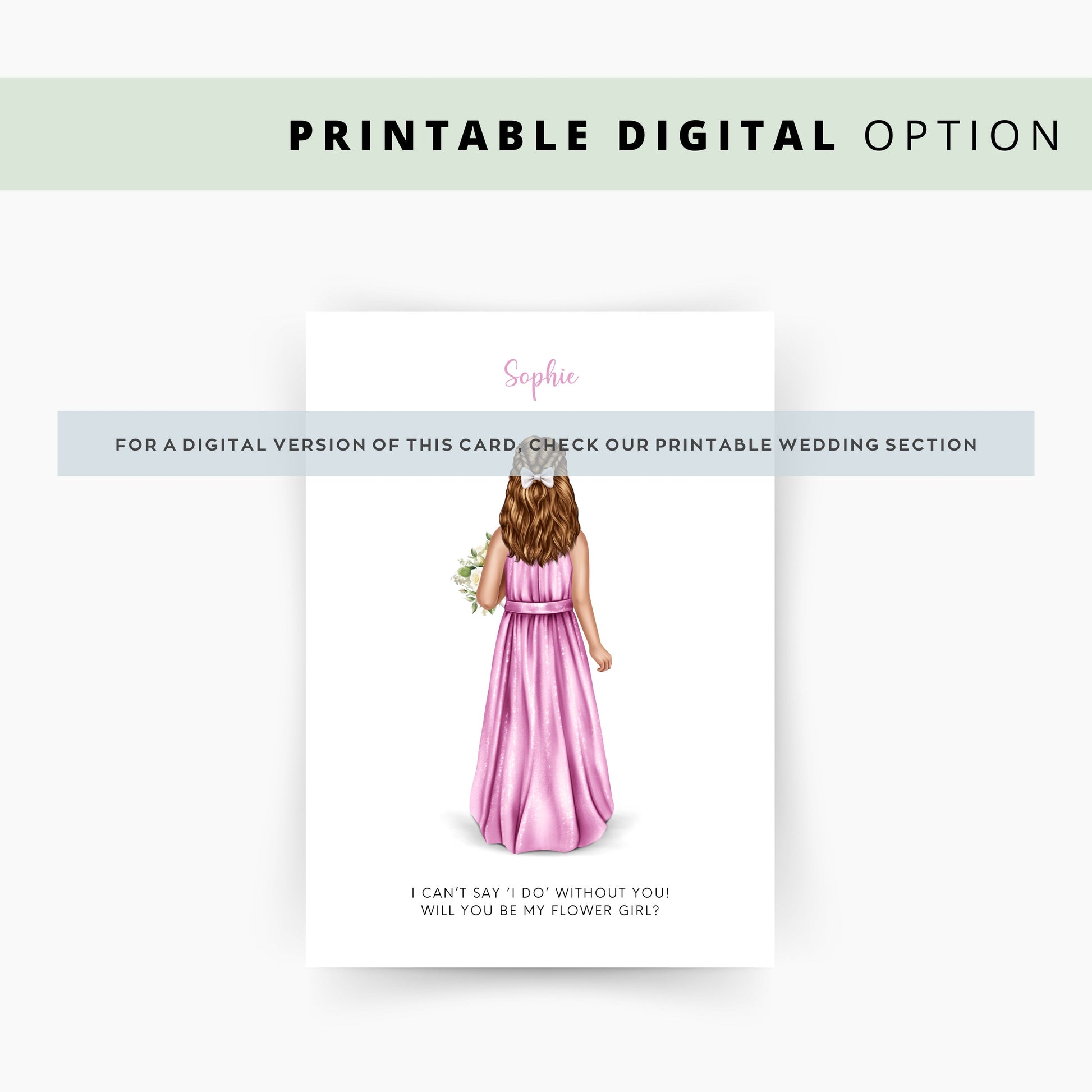 Will You Be My Flower Girl Card - Junior Bridesmaid Proposal Card